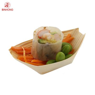 China Disposable Birch Wood 3.5 Inch Sushi Wooden Boat for sale