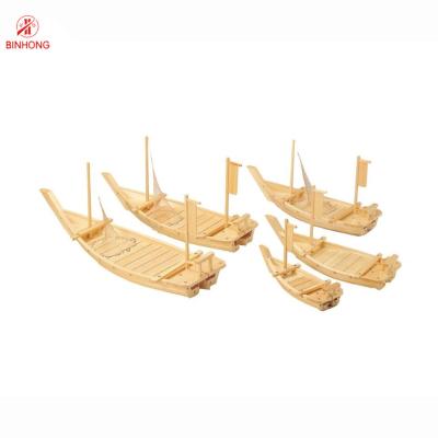 China Sustainable Laser Logo 50cm Bamboo Sushi Boat for sale