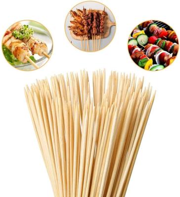 China Natural Roasting Bamboo 4mm Flat BBQ Skewers for sale