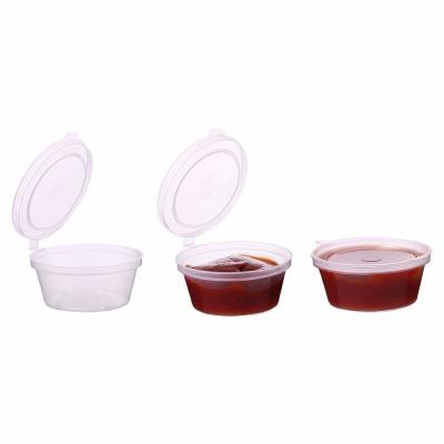 China Clear Plastic Mini Disposable Sauce Cup Leak Resistant With Lid for sale