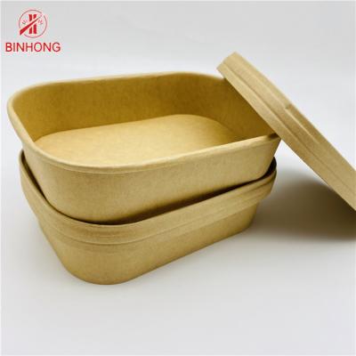 China Recipiente de alimento descartável amigável do papel de embalagem de Eco 750ml à venda