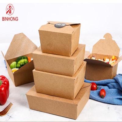 China Biodegradable Printed Paper Take Away Box Disposable 55oz for sale