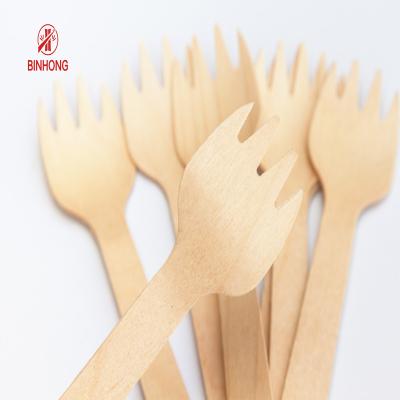 China No Toxins 160mm Wooden Disposable Forks For Party for sale