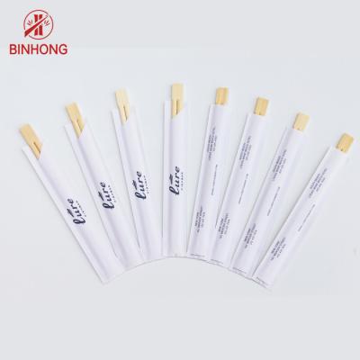 Chine Baguettes en bambou de 24CM TENSOGE Dispossiable avec la moitié emballée en papier à vendre