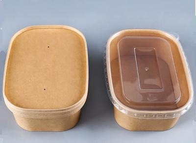 China Rectangular Kraft Paper Rice Box Bento 500ml 650ml 750ml 1000ml for sale