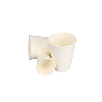 China 12oz 60mm Bottom Single Wall White Coffee Disposable Paper Cup Biodegradable for sale