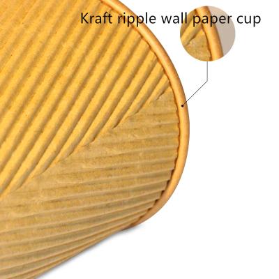 China Taza aislada caliente de papel de Kraft del café del cartón biodegradable disponible de la magdalena 12 onzas en venta