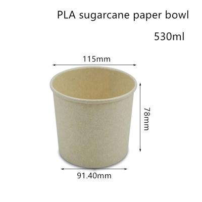 China Compostable PLA Sugarcane Paper Soup Bowl Takeaway Container for sale