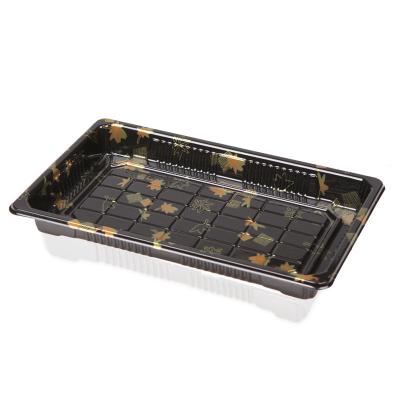 China Printed PS Plastic Sushi Tray Recyclable Dustproof for sale