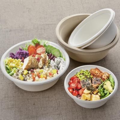 China Pulp Compostable Salad Bowl 350ml 400ml 460ml 500ml 680ml for sale