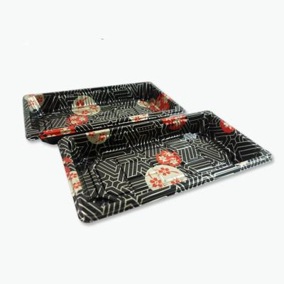 China OEM PS Plastic Disposable Sushi Tray With Anti Fog Lid for sale