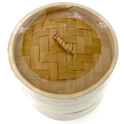 China 3 10 Inch 2 Tier Bamboo Steamer Basket For Dumpling for sale