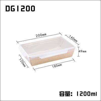 China Food Grade Square Fry Rice Kraft Paper Box Bulk Greaseproof With Cover for sale