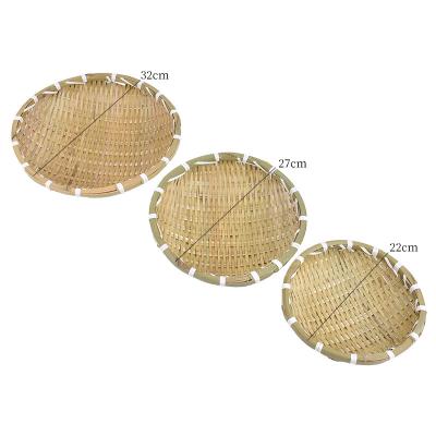 China Round Sieve Natural Bamboo Basket Traditional Shape for sale
