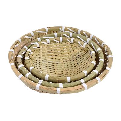 China Food Pick Natural Bamboo Basket Weaving Sieves Eco Friendly for sale
