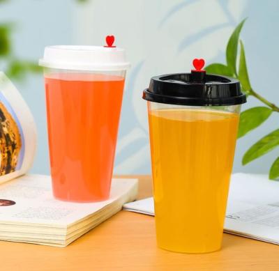 China Milkshake Juice Tea PP Disposable Plastic Cups Custom Printing Vasos 16oz 500ml for sale