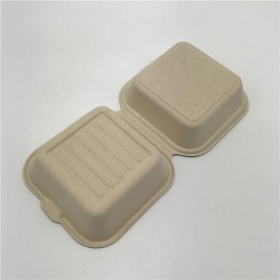 China Wheat Straw Takeaway Food Container Burger Box Biodegradable Disposable for sale