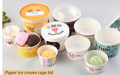 China Ice Cream Disposable Paper Cup PLA Coating Biodegradable Yogurt Packaging for sale