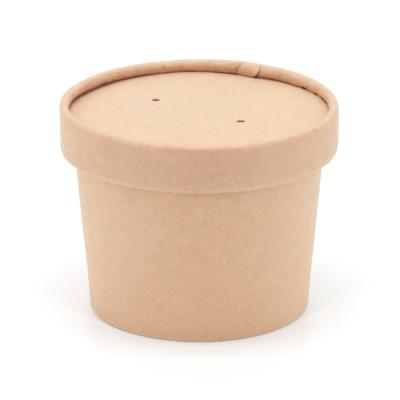 China Kraft Paper Ice Cream Paper Bowl / Cup / Tubs Single Wall for sale