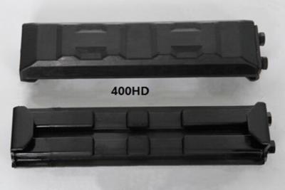 China Replaceable Black Clip On Rubber Track Pads Noise Reduction 400mm Length for sale