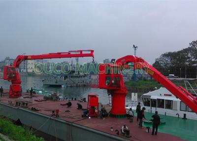 China Tipo hidráulico plegable color rojo de la grúa del auge de 20 metros con la sala de control del montar a caballo del hombre en venta