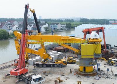 China Pedestal Vessel 100 Ton Hydraulic Crane Small Footprint Good Performance for sale