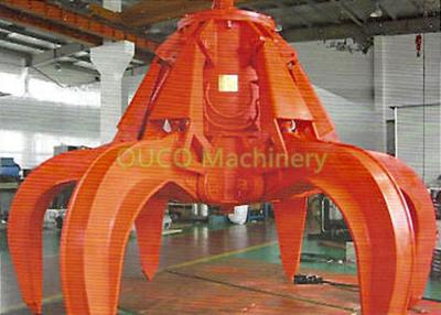 China Overhead Waste Crane Orange Peel Grab , Scrap Grapple Bucket with Siemens Motor for sale