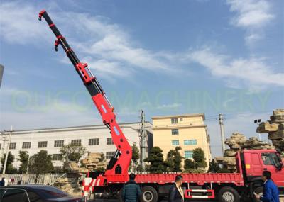 China Red Color Telescopic Boom Truck Mounted Crane Lifting Equipment Large Capacity for sale