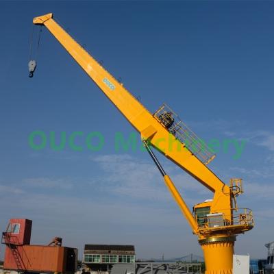 China Offshore Cargo Ship Crane 25T Pedestal Jib Crane Stiff Boom Crane for sale