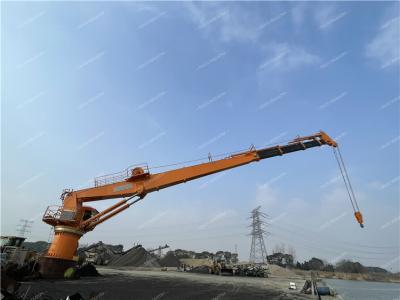 China PSV Telescopic Boom Offshore Crane With Cab Base Left Hand Drive for sale