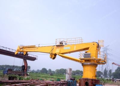 China Yellow Telescopic Boom Pedestal Crane Offshore With Operator Cab for sale