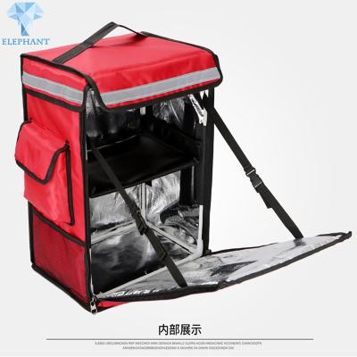 China Red Blue Lightweight Insulated Food Delivery Bags Double Deck for sale