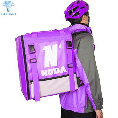 China Purple Oxford Insulated Food Delivery Bags Picnic Delivery Backpack For Motorcycle for sale