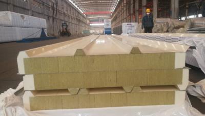 China Warehouse Fabhouse Rockwool Sandwich Panel 50mm Cold Room Panel With Polyurethane for sale