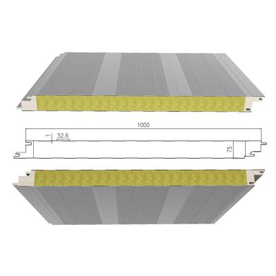 China Customized Length Glasswool Sandwich Panel 75mm Thickness for sale