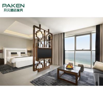 China Muebles del dormitorio del hotel de Tan And White Color Luxury del sistema completo en venta