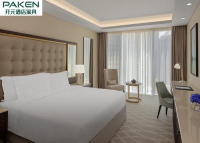 China Economic Hotel Furniture Bedroom Sets Qatar / Arabic Light Luxury Furnitures Walnut + Golden SS for sale