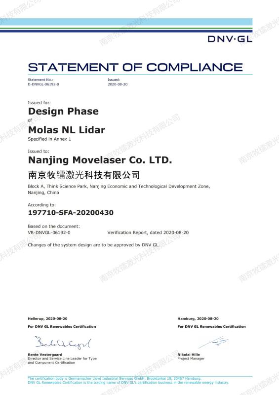 German DNV-GL certification - Nanjing Movelaser Co., Ltd.