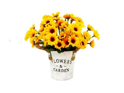 China Custom Dehydrated Dried Sunflower Arrangements Yellow In Vase for sale