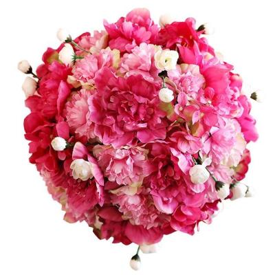 China Ceiling Decoration Fake Flower Balls Hydrangea 30cm 40cm For Shopping Mall for sale
