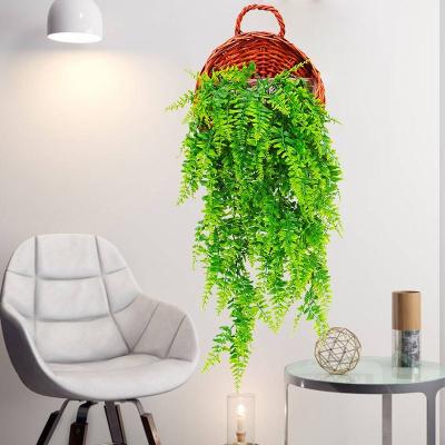 China Green Fake Flower Bouquet Hanging Artificial Fern Baskets Weather Resistant for sale