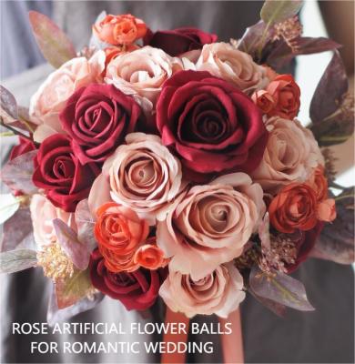 Κίνα Χειροτεχνία ψεύτικα γαμήλια λουλούδια τεχνητά τριαντάφυλλα χύδην μετάξι προς πώληση