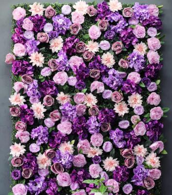 China Paneles de pared de flores artificiales de polietileno rosa Ceremonia de bodas en venta