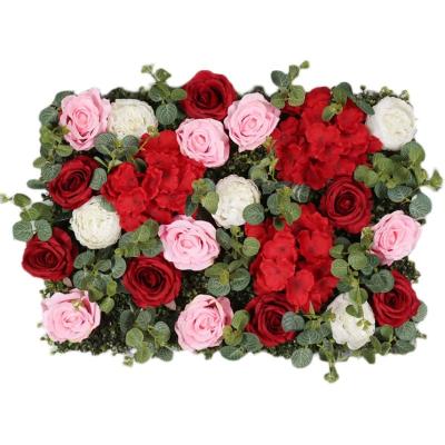 China 40x60 Silk Flower Artificial Rose Wall Panels for Wedding decoration for sale