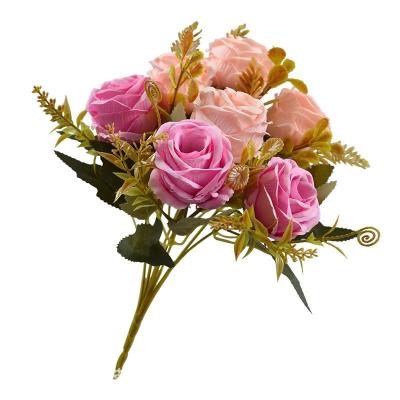 China Lifelike Artificial Peony Rose Floral Arrangement Purple White Champagne for sale