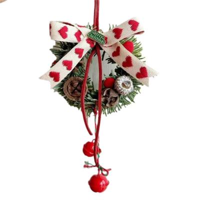 China 10cm Mini Silk Fake Flower Wreath Garland Christmas Decoration Window Pendant for sale