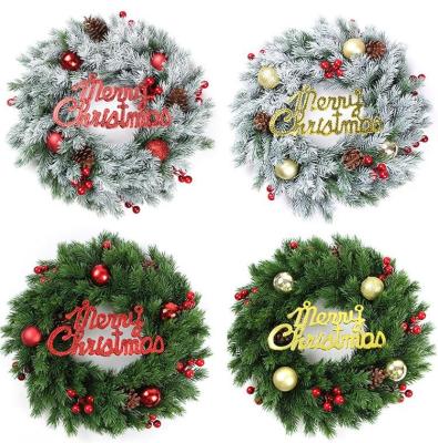 China Christmas Fake Flower Reef Outdoor Artificial Wreaths 35CM Door Hanging for sale