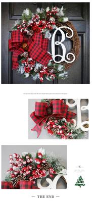 China ODM 30cm Fake Flower Wreath Large Artificial Wreaths Christmas Xmas for sale