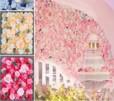 China Personalised Aesthetic Artificial Flower Wall Panels Rose And Hydrangea for sale
