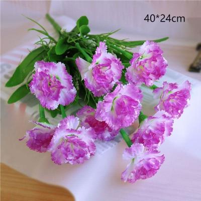 China Tabletop Red Artificial Carnations flowers Bouquet Living Room Decoration for sale